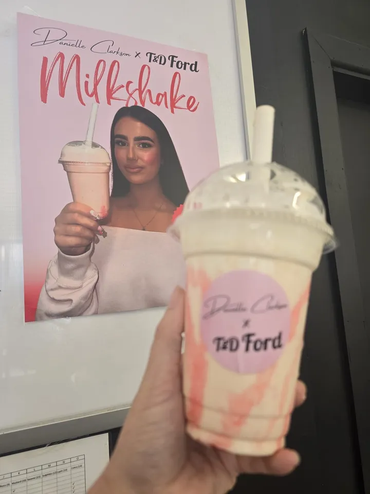 The Danielle Clarkson strawberry and white chocolate milkshake.